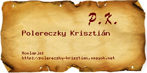 Polereczky Krisztián névjegykártya